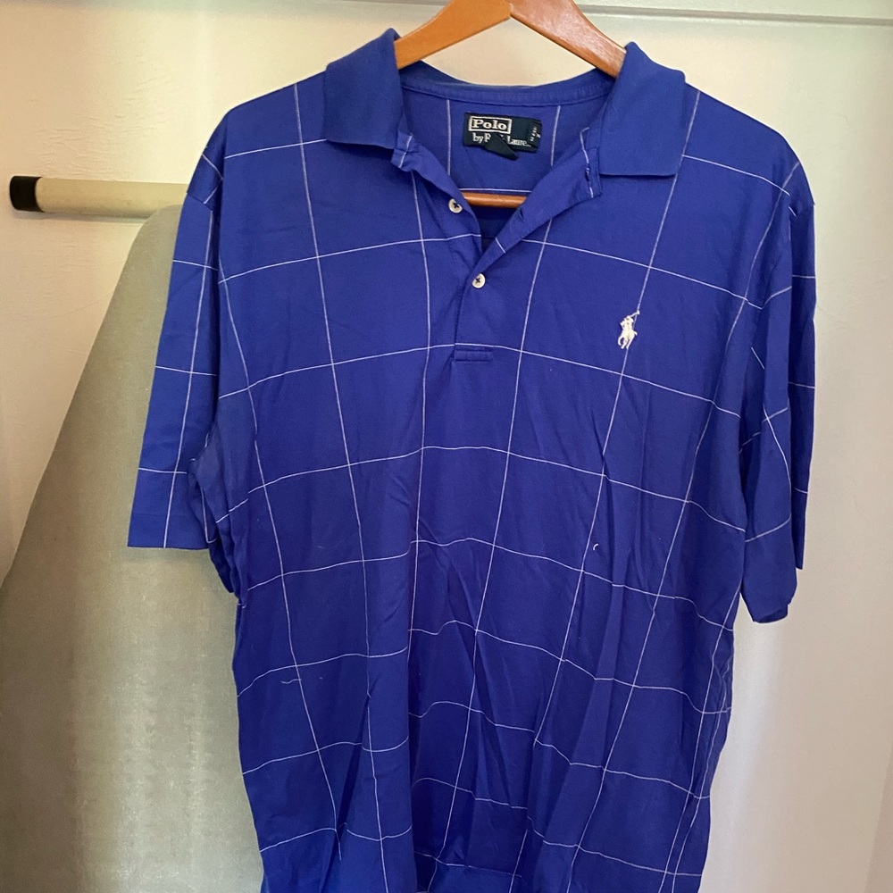 Blue & White Polo Ralph Lauren Golf polo - L
